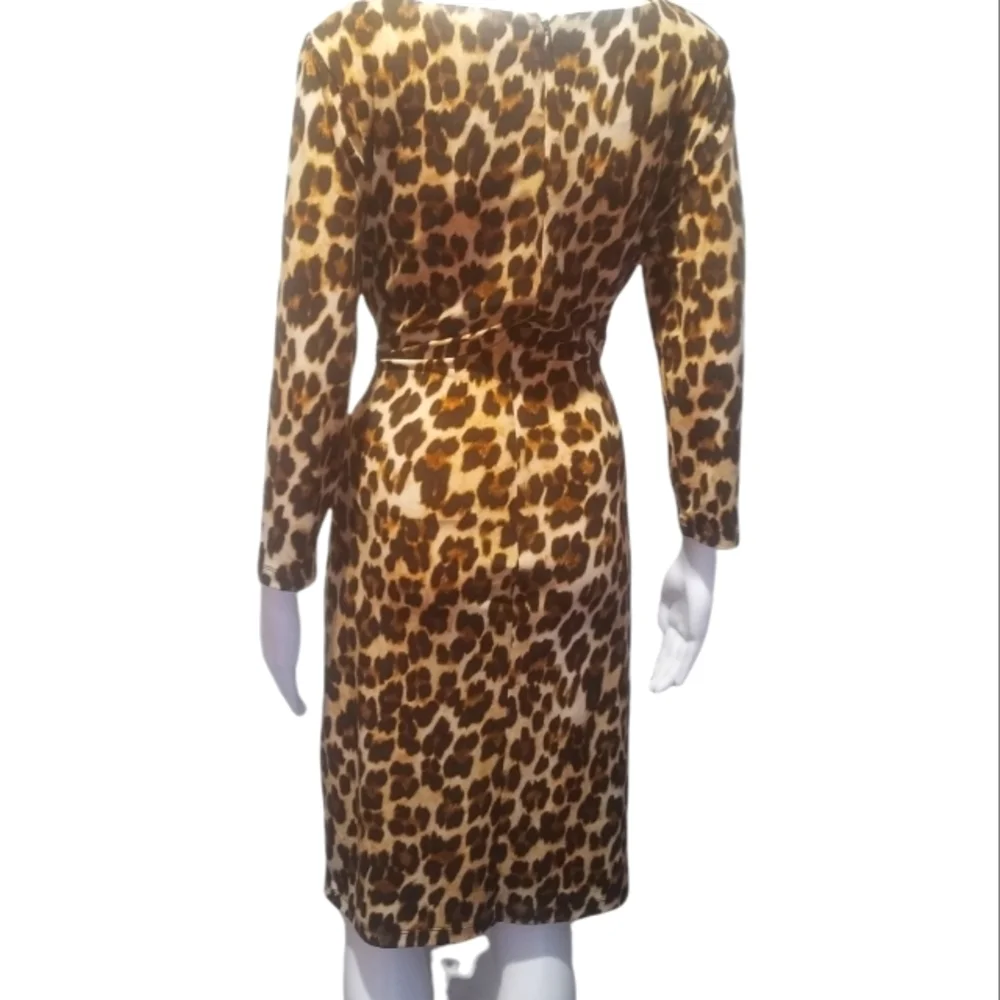 Lepord Print Sheath Dress Large - Picture 7 of 11